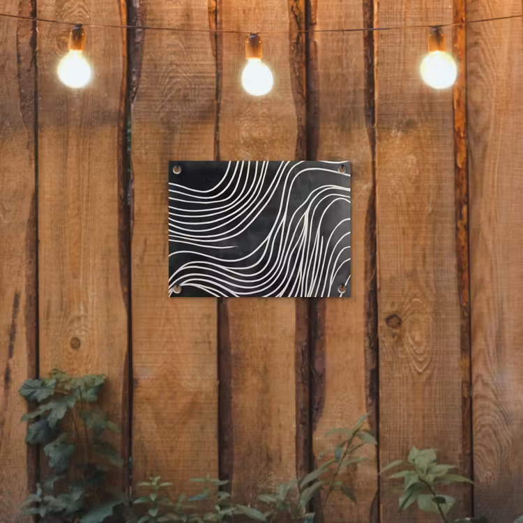 Tuinposter - Lijnen - Patroon - Abstract - Wit — 2