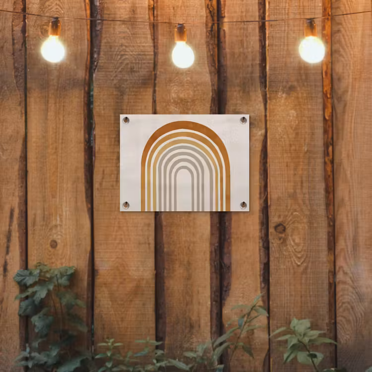 Tuinposter - Minimalistisch - Boog - Lijnen - Beige — 2