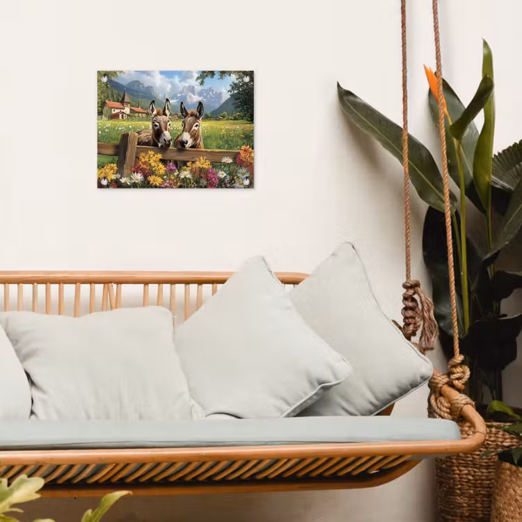 Tuinposter - Ezels - Bloemen - Zomers — 5
