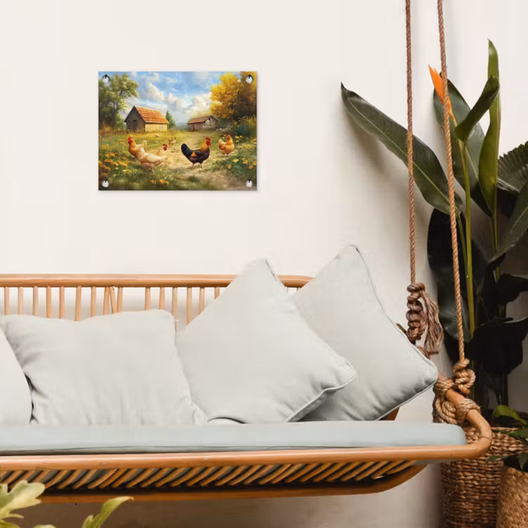 Tuinposter - Kippen - Landelijke rust - Natuur — 5