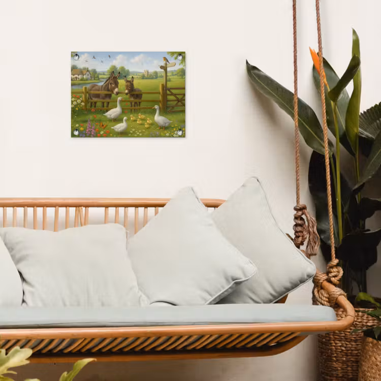 Tuinposter - Ezels - Ganzen - Kleurrijk — 5