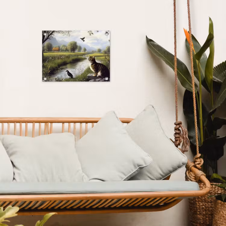 Tuinposter - Kat - Beekje - Weide — 5