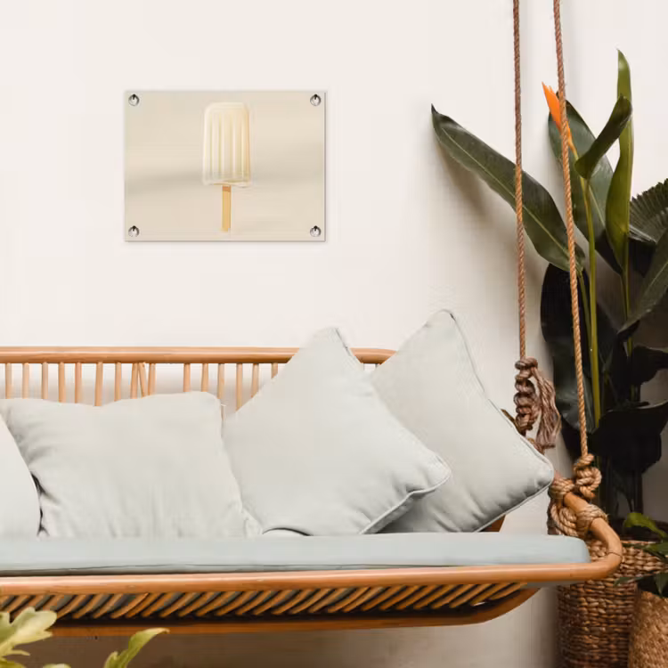 Tuinposter - Minimalistisch - Waterijsje - Stokje - Beige — 5