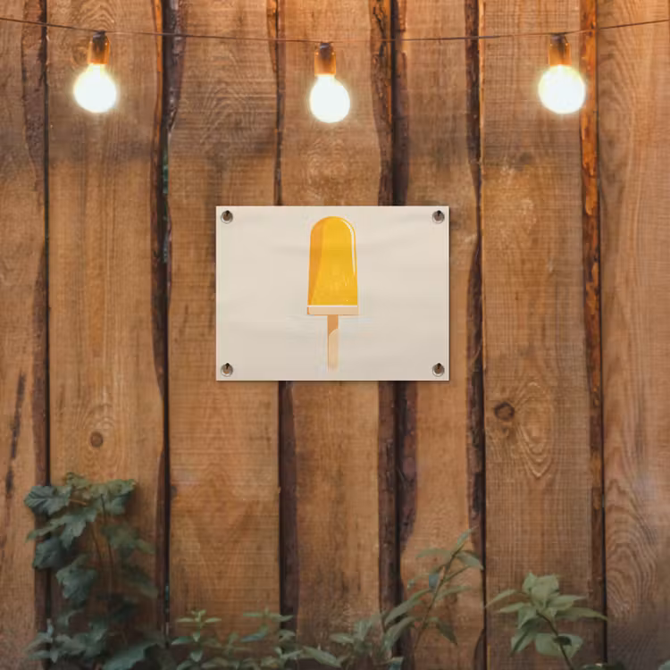 Tuinposter - Oranje - Stokje - Waterijsje — 2