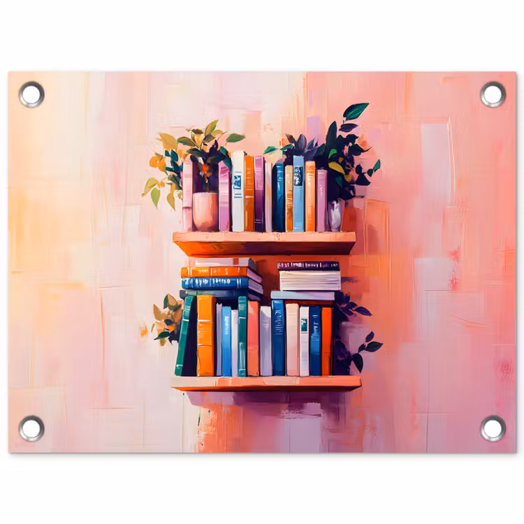Tuinposter - Planken - Boeken - Bladeren — 1