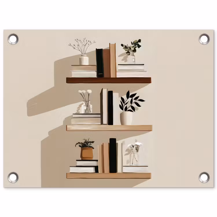 Tuinposter - Plankjes - Boeken - Vaasjes - Planten — 1
