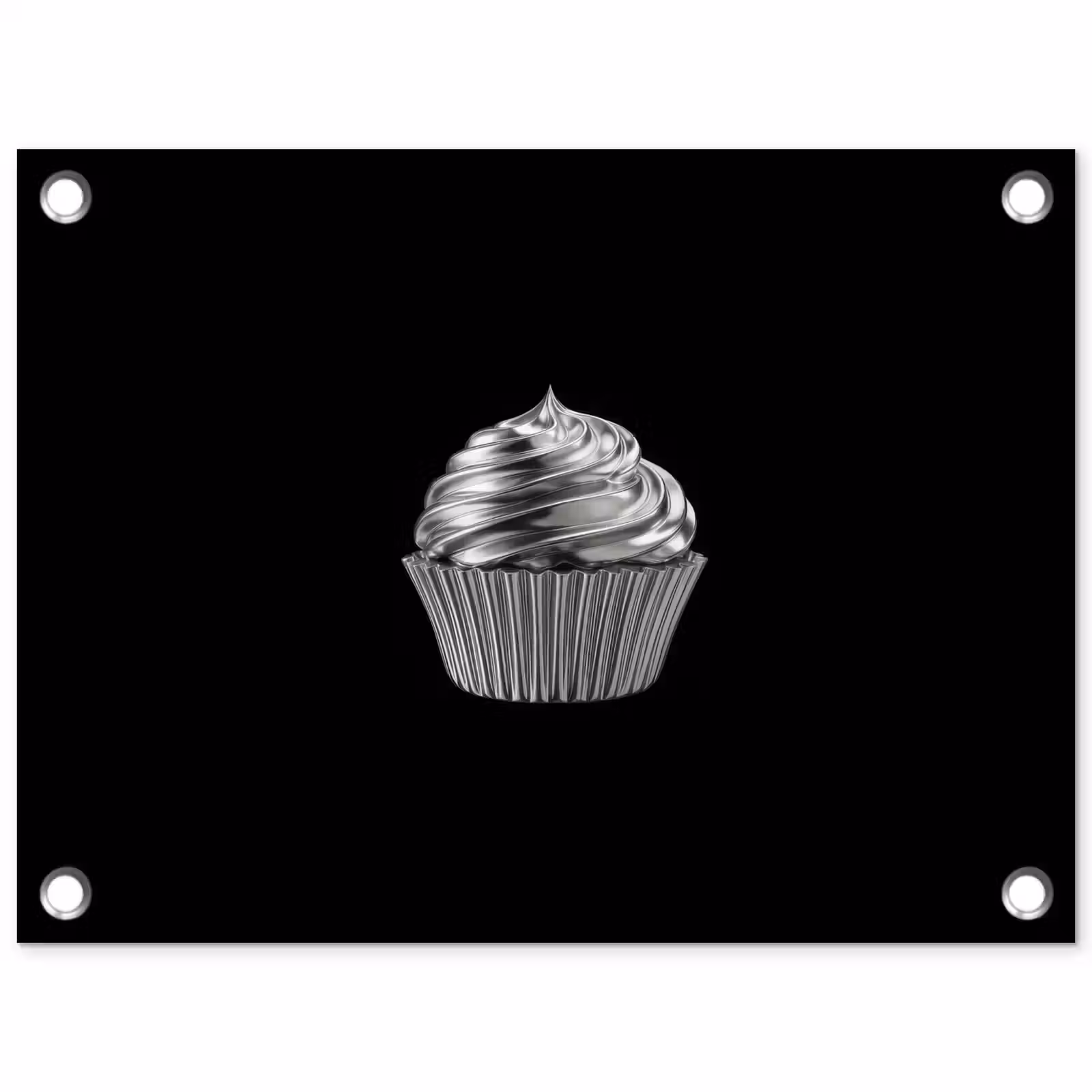 Tuinposter - Cupcake - Luxueus - Zilver — 1