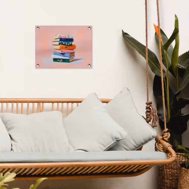 Tuinposter - Boeken - Stapel - Kleurrijk — 5