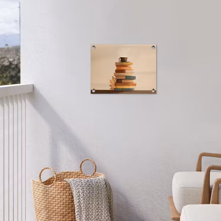 Tuinposter - Boeken - Toren - Koffie - Beige — 3