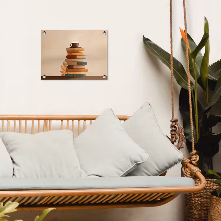 Tuinposter - Boeken - Toren - Koffie - Beige — 5