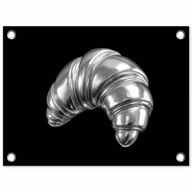 Tuinposter - Croissant - Metaal - Zilver — 1