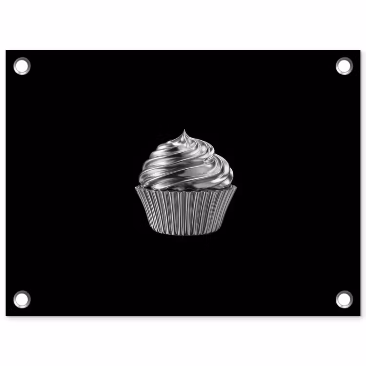 Tuinposter - Cupcake - Luxueus - Zilver — 1