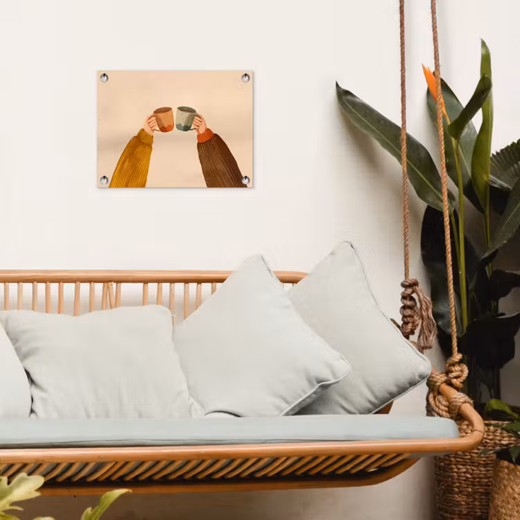Tuinposter - Illustratie - Mokken - Proosten - Bruin — 5
