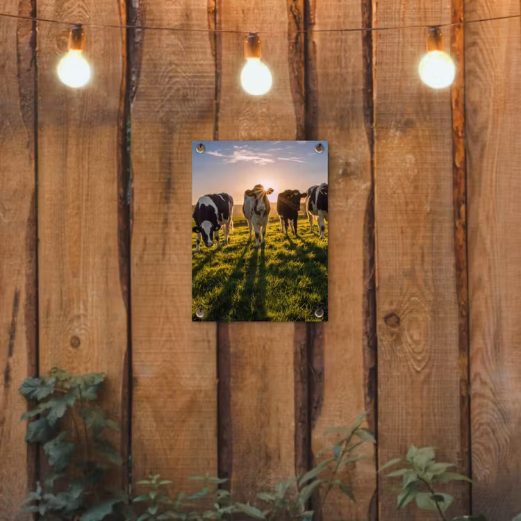 Tuinposter - Koeien in de ochtendzon — 2