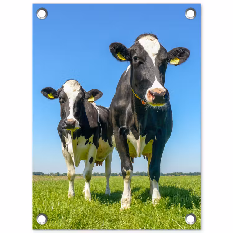 Tuinposter - Koeien op een zonnige dag in de wei — 1