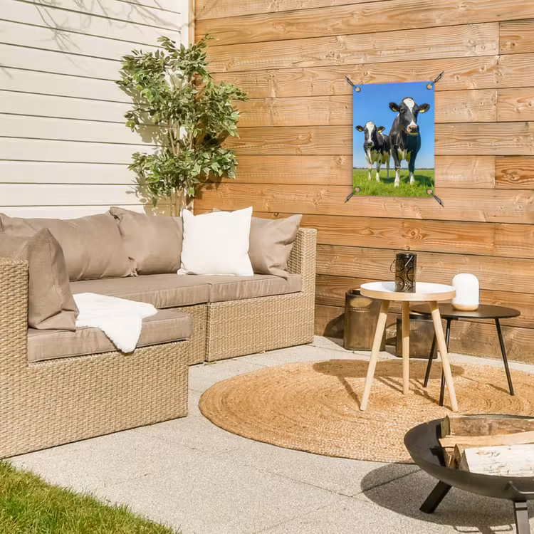 Tuinposter - Koeien op een zonnige dag in de wei — 4