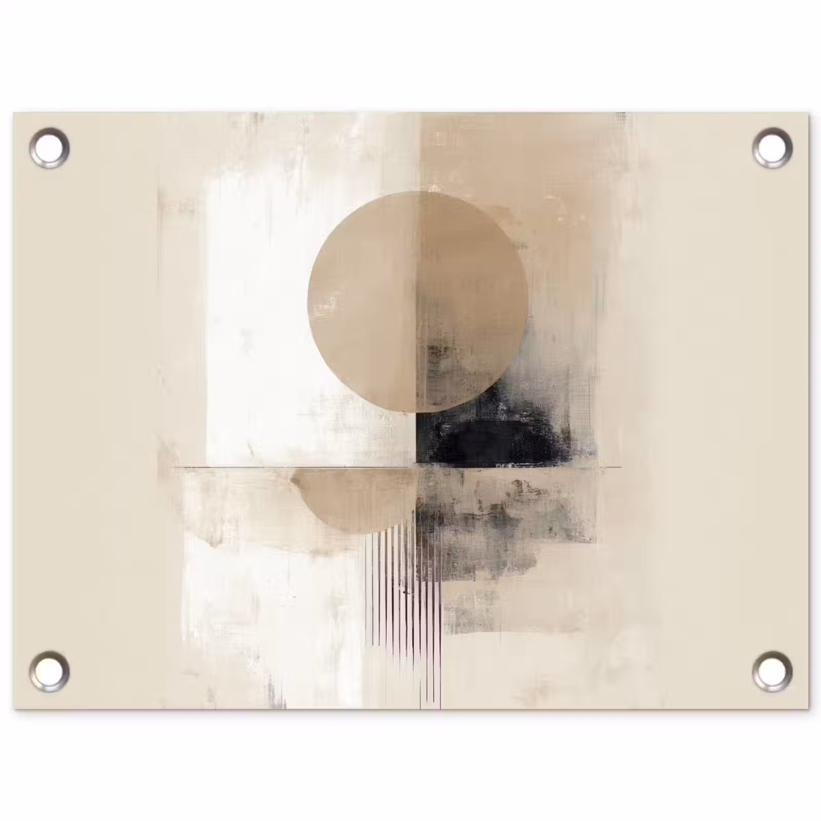 Tuinposter - Cirkel - Compositie - Diepte - Beige — 1