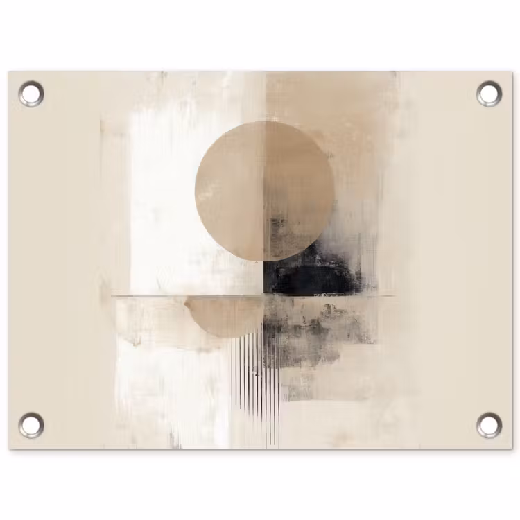 Tuinposter - Cirkel - Compositie - Diepte - Beige — 1