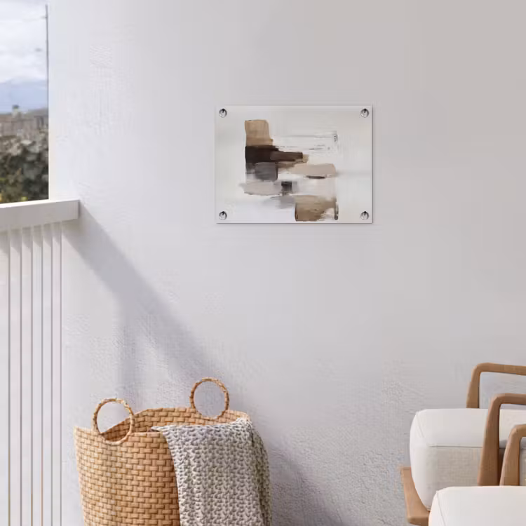 Tuinposter - Penseelstreken - Balans - Beige - Bruin — 3