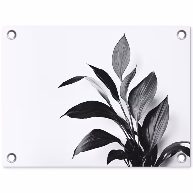 Tuinposter - Plant - Bladeren - Minimalistisch - Zwart — 1