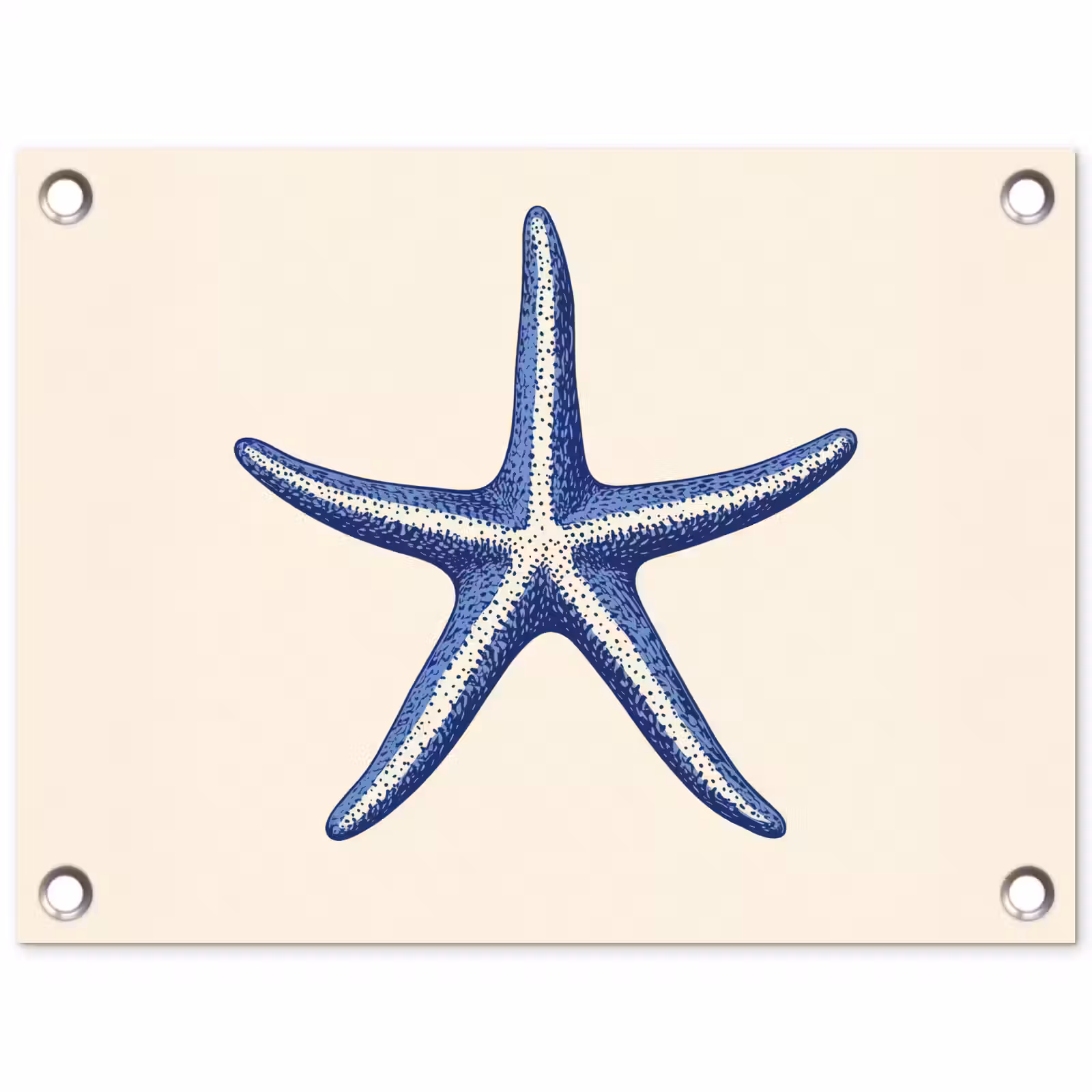 Tuinposter - Blauwe zeester - Minimalistisch - Beige — 1