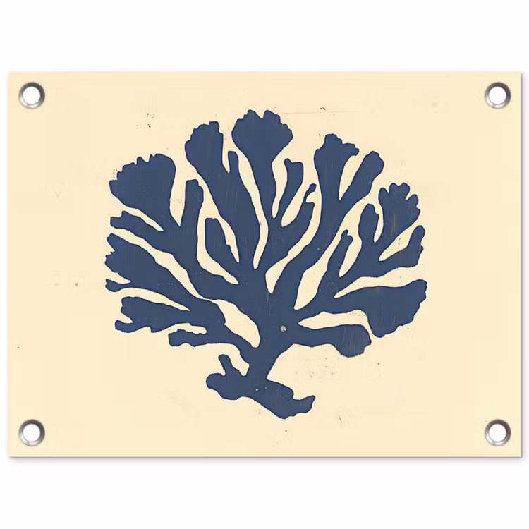 Tuinposter - Blauw koraal - Vertakkingen - Beige — 1