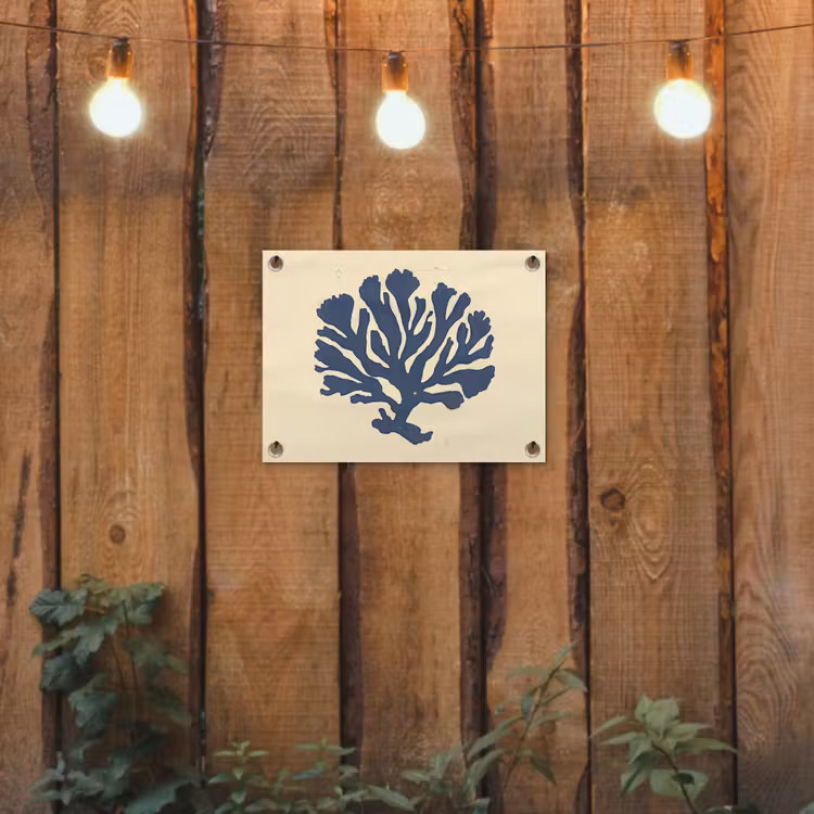Tuinposter - Blauw koraal - Vertakkingen - Beige — 2