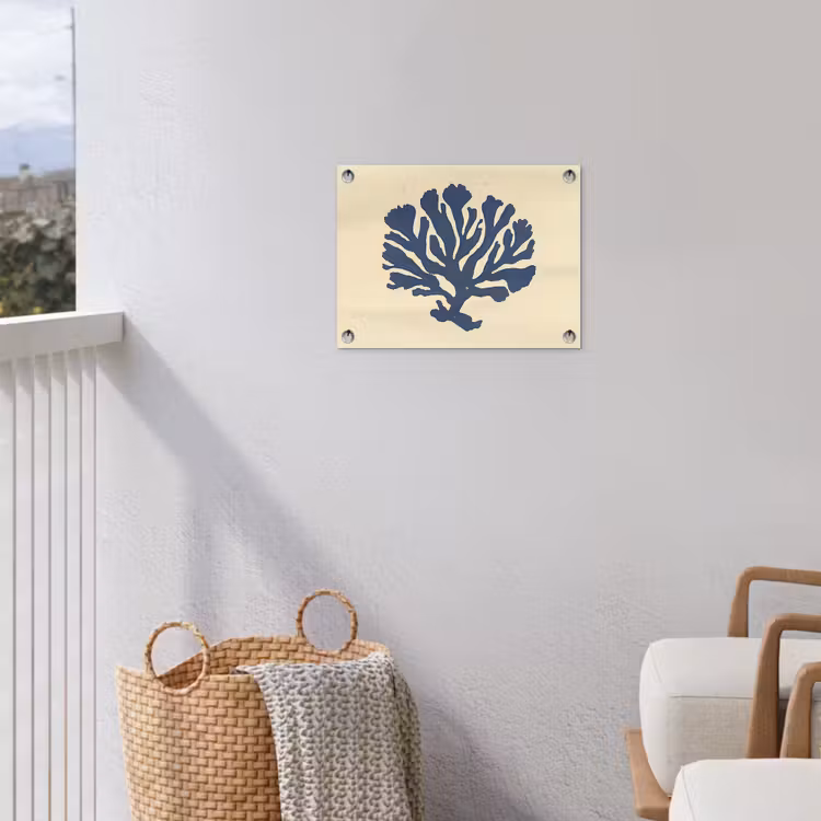 Tuinposter - Blauw koraal - Vertakkingen - Beige — 3