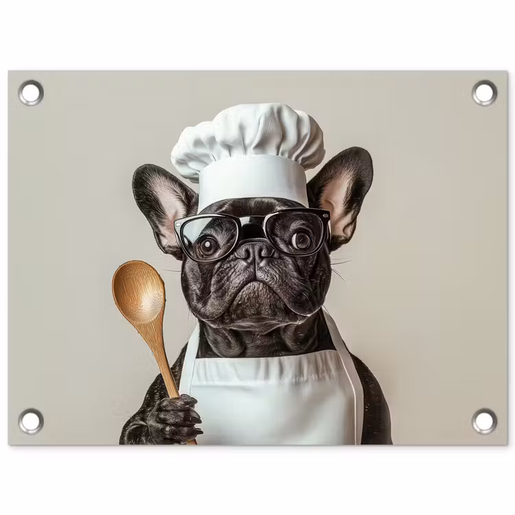 Tuinposter - Bril - Hond - Kok — 1