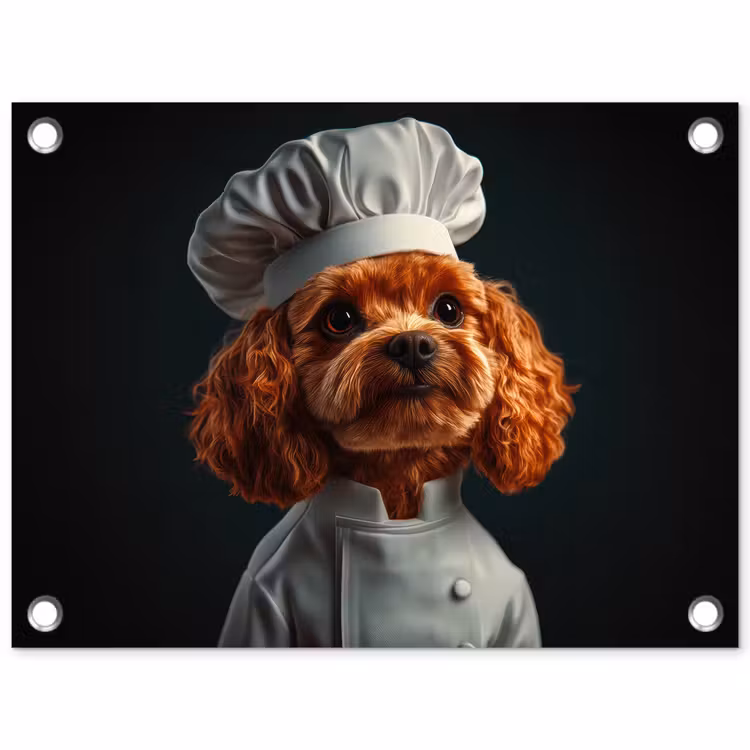Tuinposter - Bruin - Kok - Hondje — 1