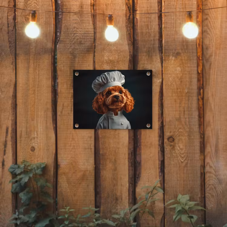 Tuinposter - Bruin - Kok - Hondje — 2