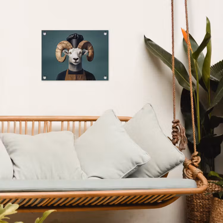 Tuinposter - Geit - Hoorns - Kokskleding — 5