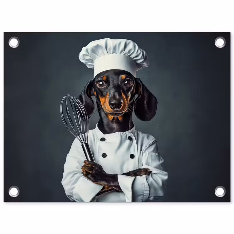Tuinposter - Hond - Garde - Kok — 1