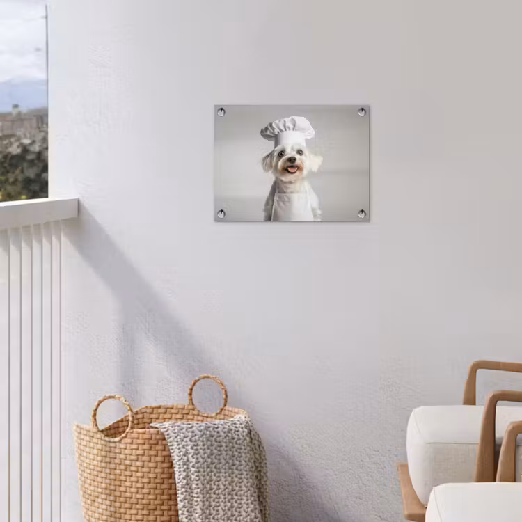 Tuinposter - Hond - Wit - Kok — 3
