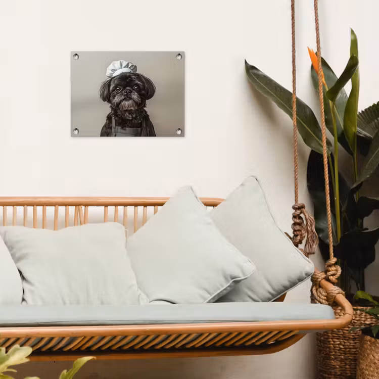 Tuinposter - Kokskleding - Zwart - Hondje — 5