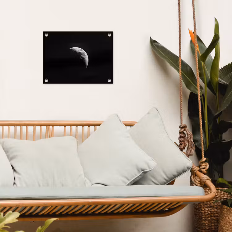 Tuinposter - Maan - Hemel - Zwart - Schaduw — 5