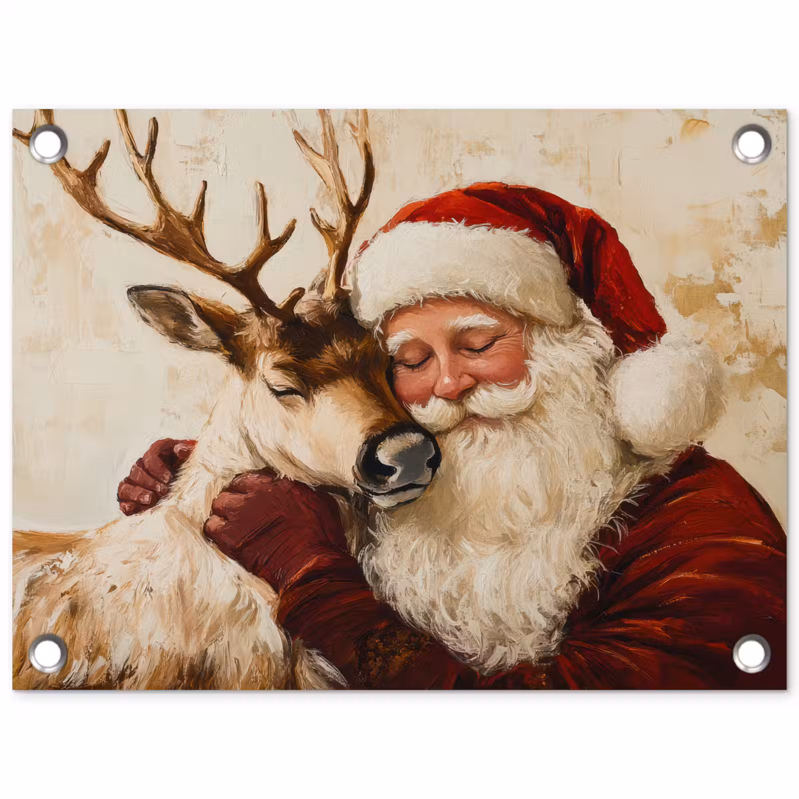 Tuinposter - Kerstman - Rendier - Kerst - Christmas — 1