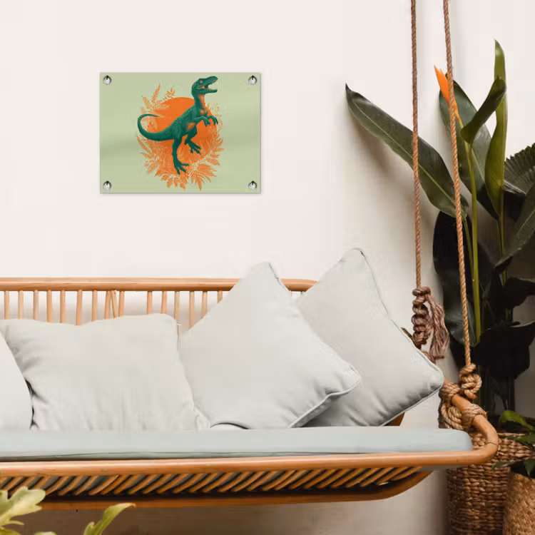 Tuinposter - Dinosaurus - Groen - Planten - Cirkel — 5