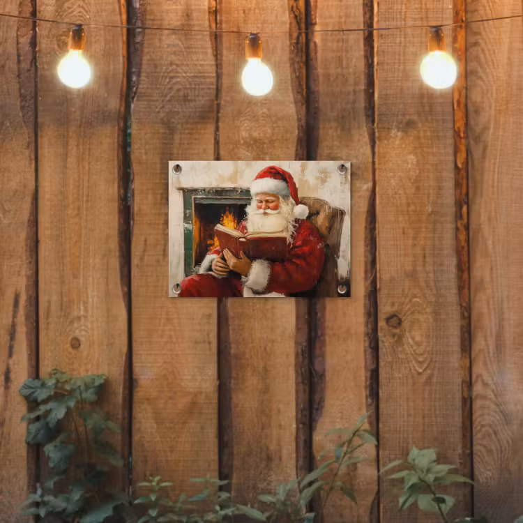 Tuinposter - Kerst - Kerstman - Winter - Open Haard — 2