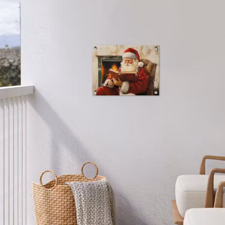 Tuinposter - Kerst - Kerstman - Winter - Open Haard — 3