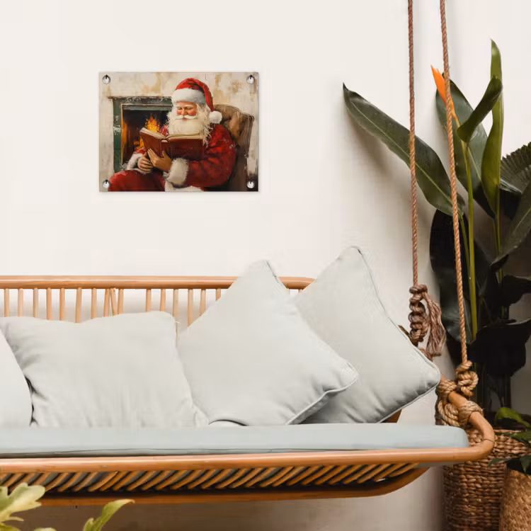Tuinposter - Kerst - Kerstman - Winter - Open Haard — 5