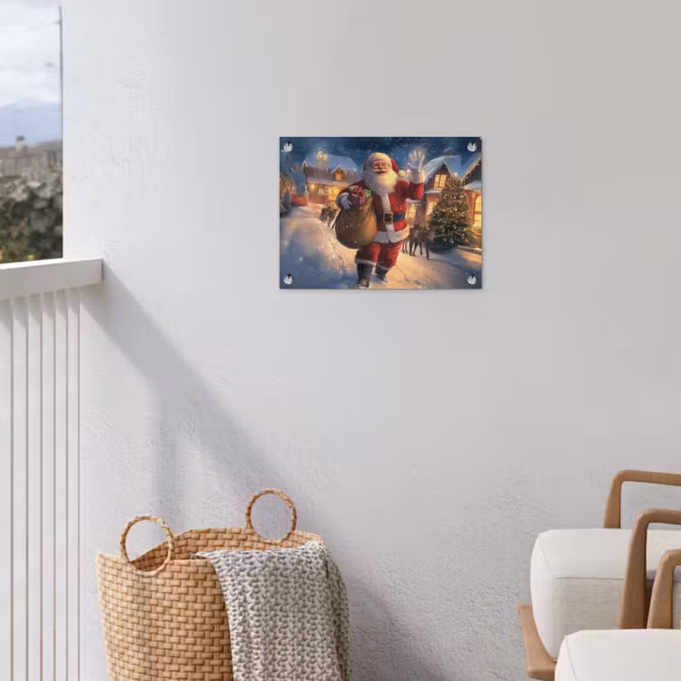 Tuinposter - Kerstman - Dorp - Hert - Donker — 3