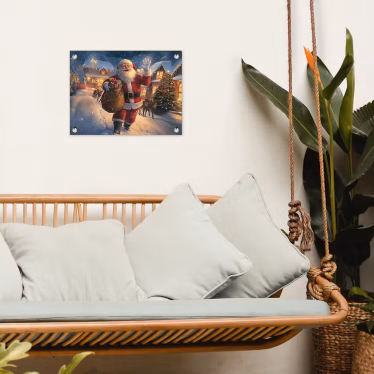 Tuinposter - Kerstman - Dorp - Hert - Donker — 5
