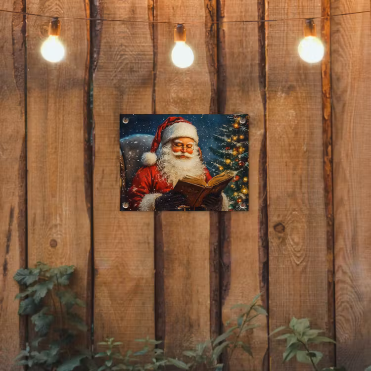 Tuinposter - Kerstman - Kerst - Winter - Kerstboom — 2