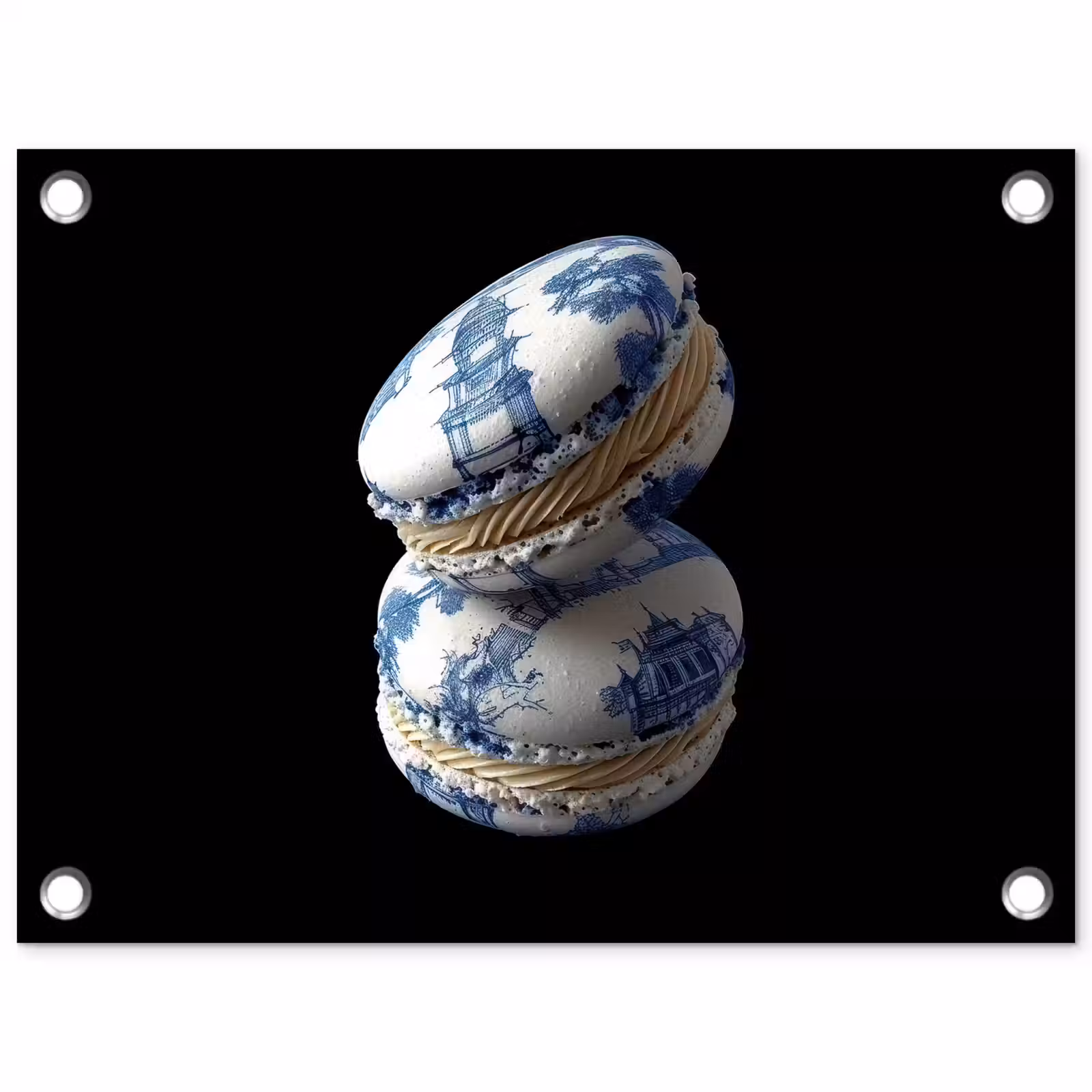 Tuinposter - Eten - Macarons - Delfts blauw - Koekjes — 1