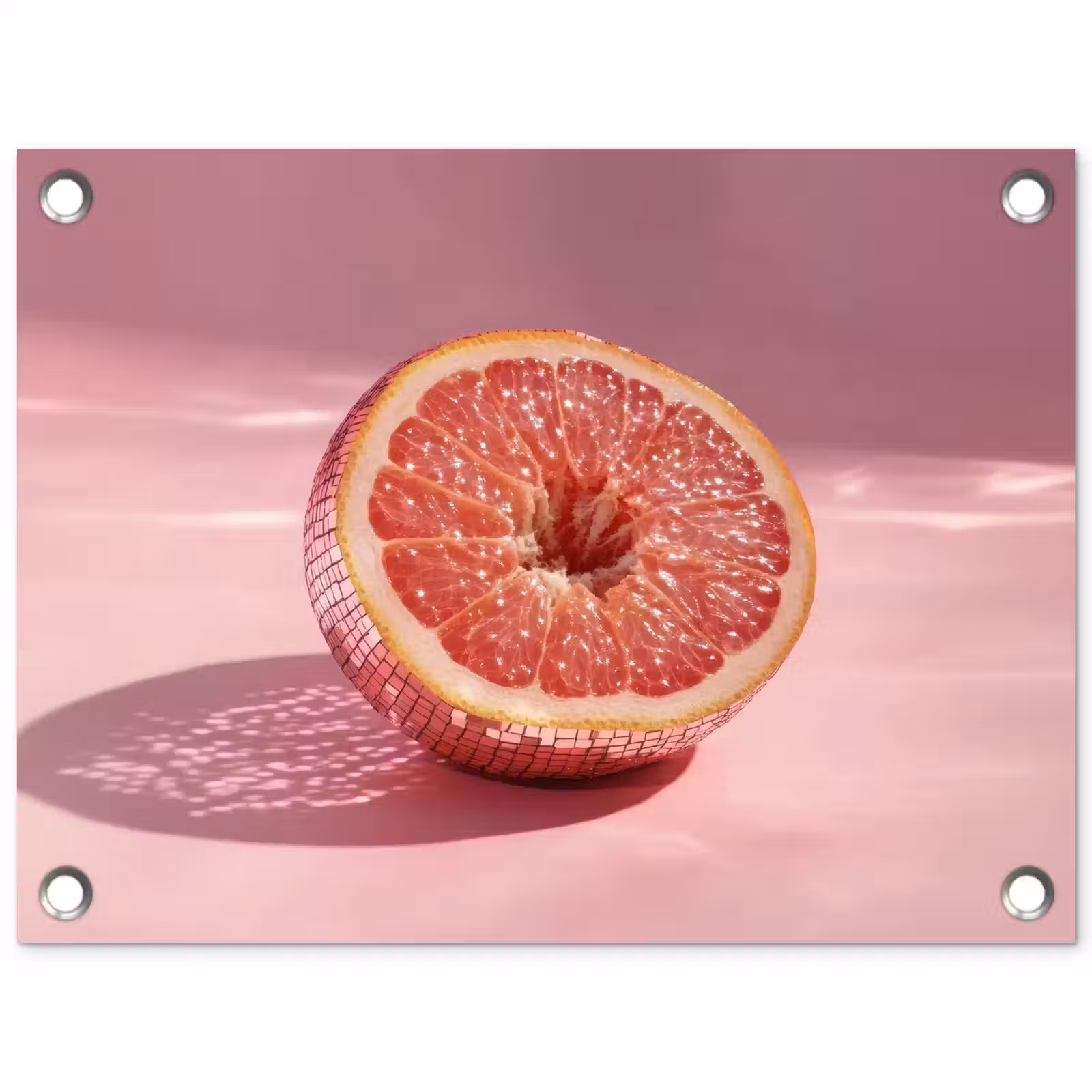 Tuinposter - Grapefruit - Roze - Disco - Shiny — 1