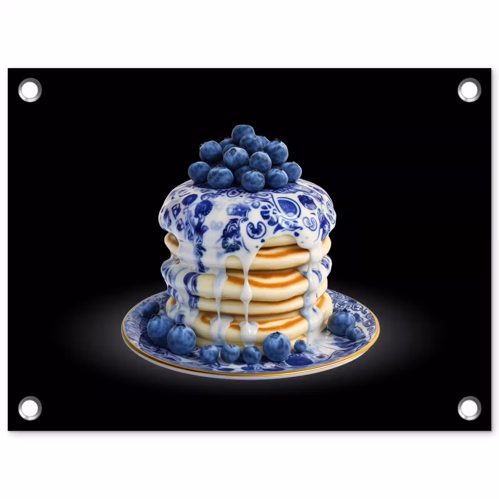 Tuinposter - Pannenkoeken - Blauwe Bessen - Bord — 1