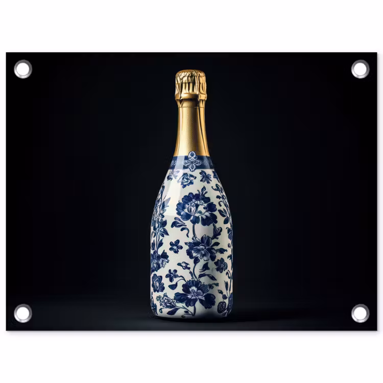Tuinposter - Champagne - Bloemen - Goud - Chique — 1