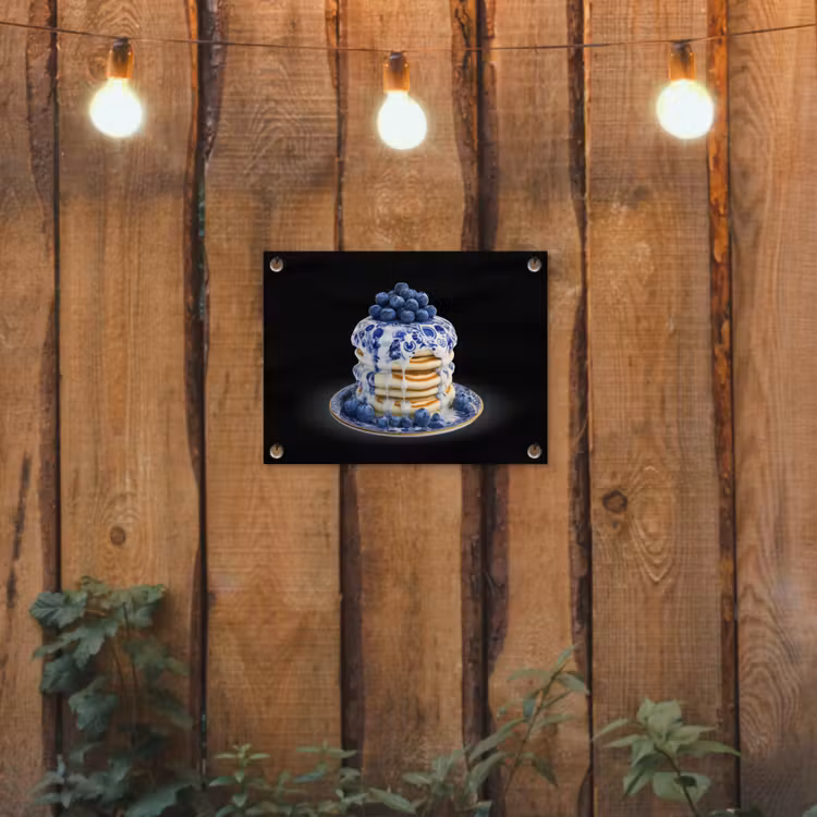 Tuinposter - Pannenkoeken - Blauwe Bessen - Bord — 2