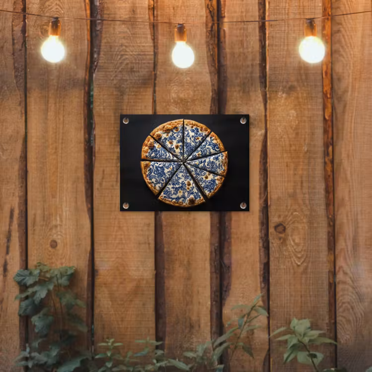 Tuinposter - Pizza - Eten - Delftsblauw — 2